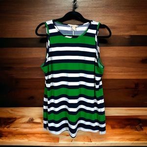 Banana Republic Green and Blue Striped Tank Top